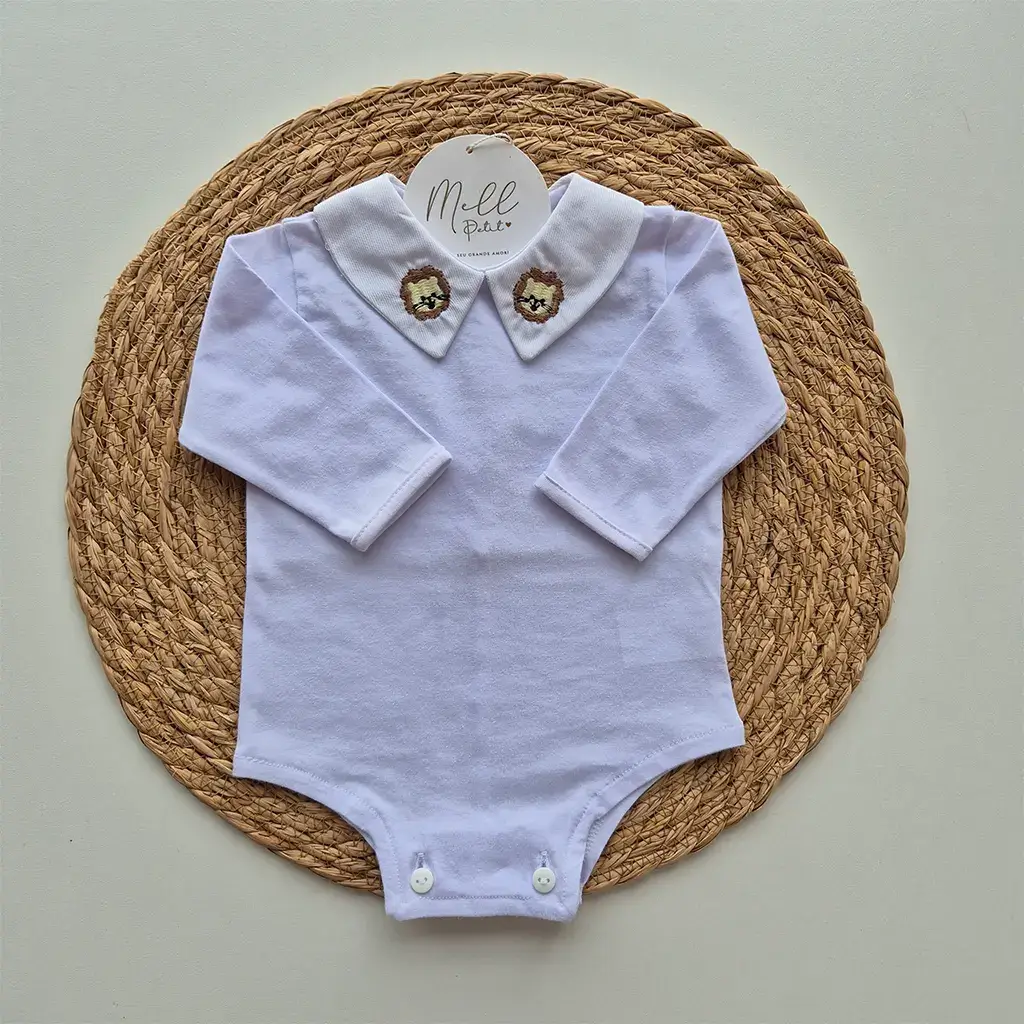 Body gola bordada Leãozinho