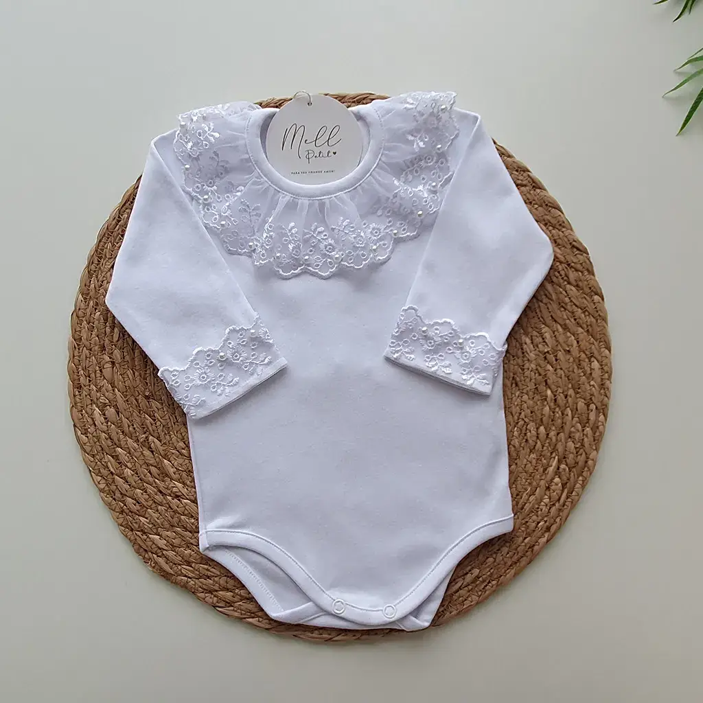 Body Gola e Punhos Renda Lesie