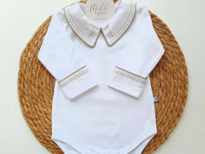 Body Gola e Punhos Ponto Zig zag