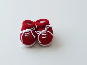 Par de Sapatinhos cadarço em tricot