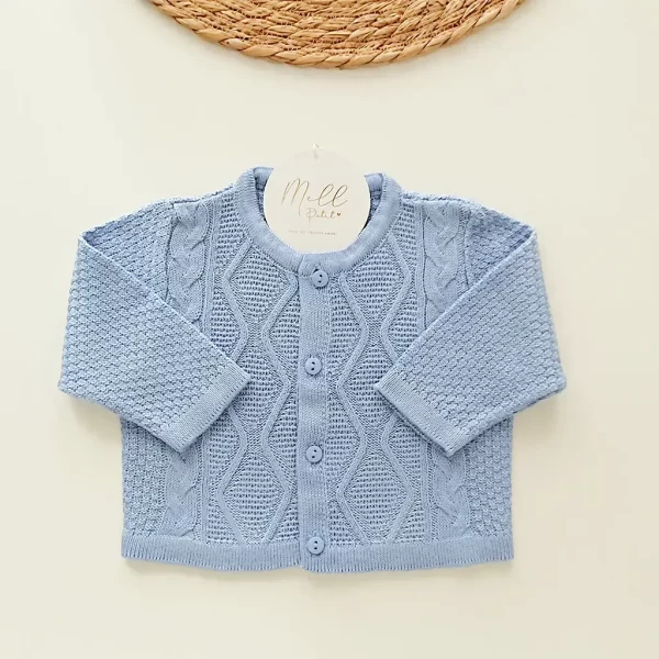 Cardigan escama - Azul Bebê