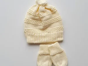 Kit touca e luvinhas Pompom