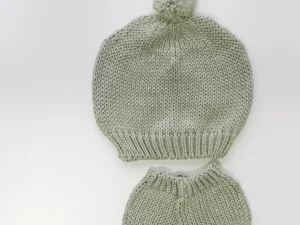 Kit touca e luvinhas Pompom liso